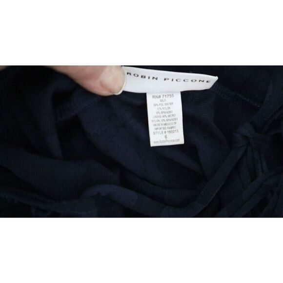 Robin Piccone 193213 Women's Sz 6 Navy Blue Floral One Piece Swimsuit - Picture 9 of 10